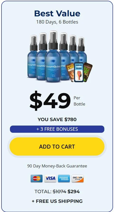 Neuroquiet Supplement - 6 bottle Pricing